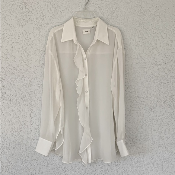 Wilfred Tops - Wilfred Elegant White Ruffled Blouse size S